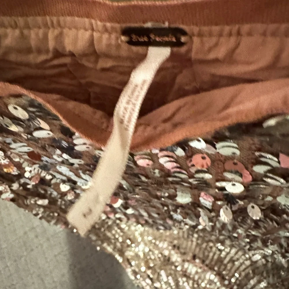 Free People Shimmering Silver Maxi Pencil Skirt with side slit - Picture 7 of 10